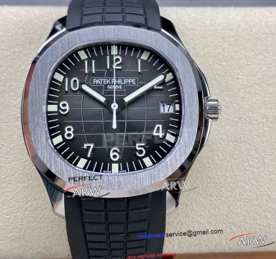 3K Factory Clone Patek Philippe Aquanaut Stainless Steel Black Dial Swiss Watch 